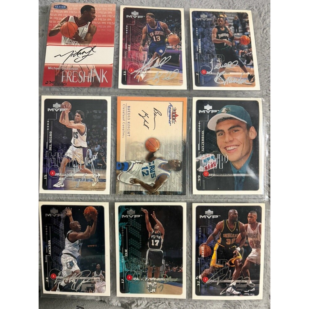 NBA 9 Card Lot Certified Michael Dickerson Brevin Knight MVP Silver Script